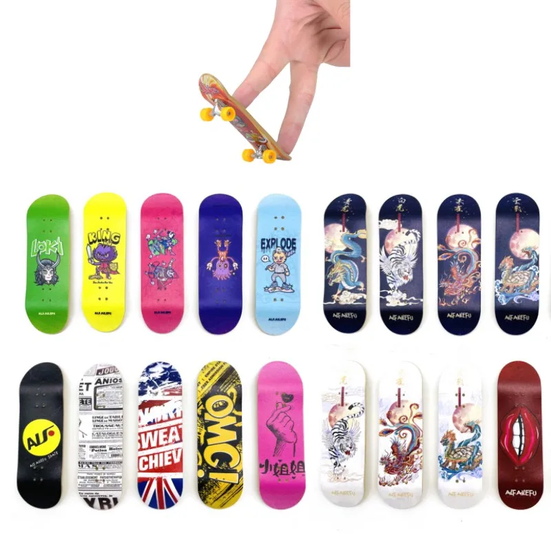 Kreatívny mini prstový skateboardový hmatník farebný skatepark Maple Double Rocker Sport ložiská a doska na dlani
