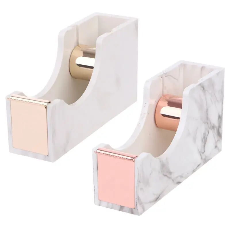 Kreatívny mramorový pracovný pracovník Adhesívna páska Rose Gold Cutter Metal Student Stationery Darče