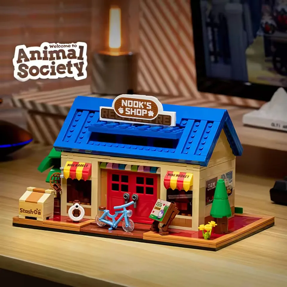 Kreatívny odborník film Paradise Games Series Street View Moc Animal Crossing Nook Building Block Block Block Model Steam Darček