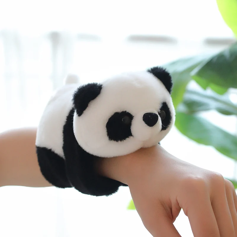 Kreatívny plyšový kruh kruhu panda klip čierne biele objímanie panda clonu klip plnené vianočné darčeky so suvenírmi so suvenírmi