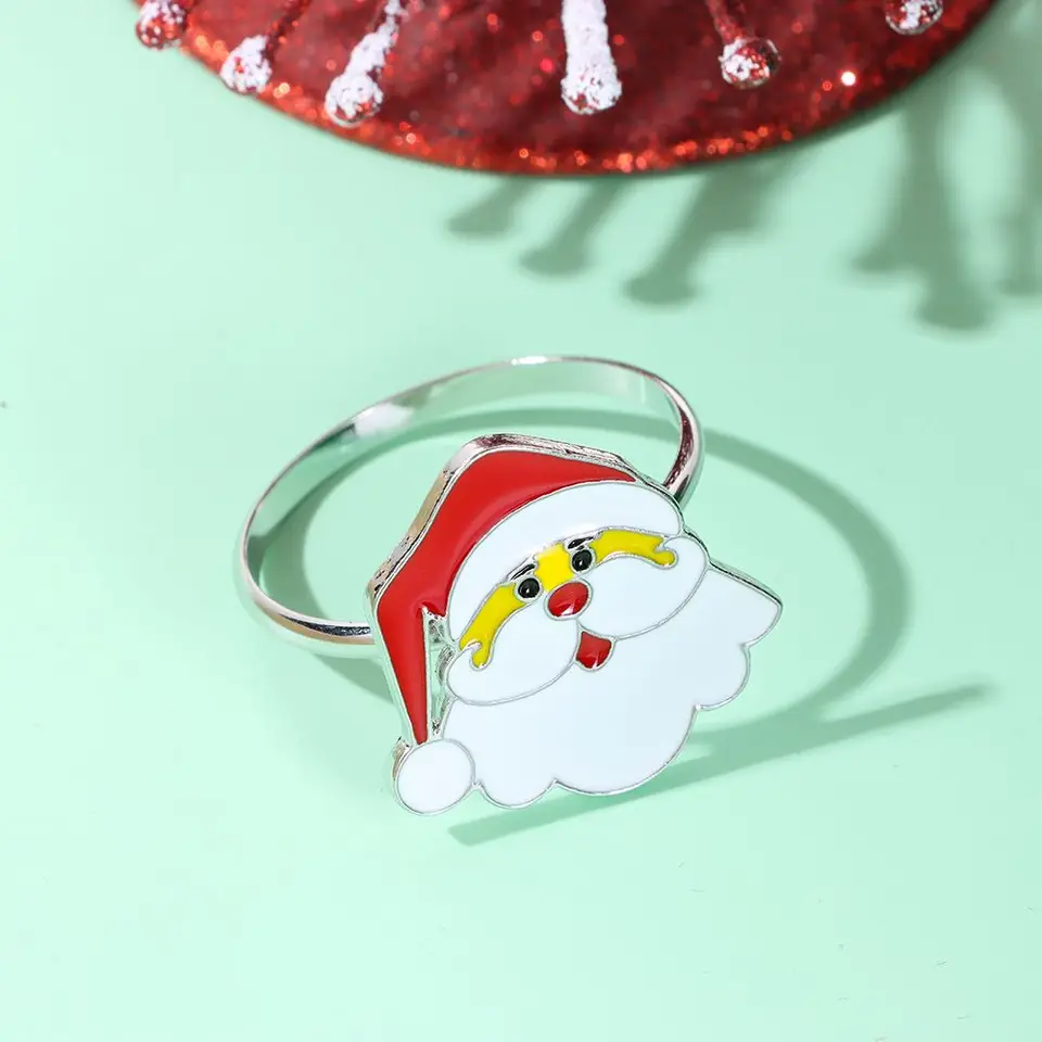 Kreatívny prívesok dekorácia stolov DIY Craft Kitchen & Bar Merry Vianoce vianočné potreby obrúsky prsteň Santa Claus ústí prsteň