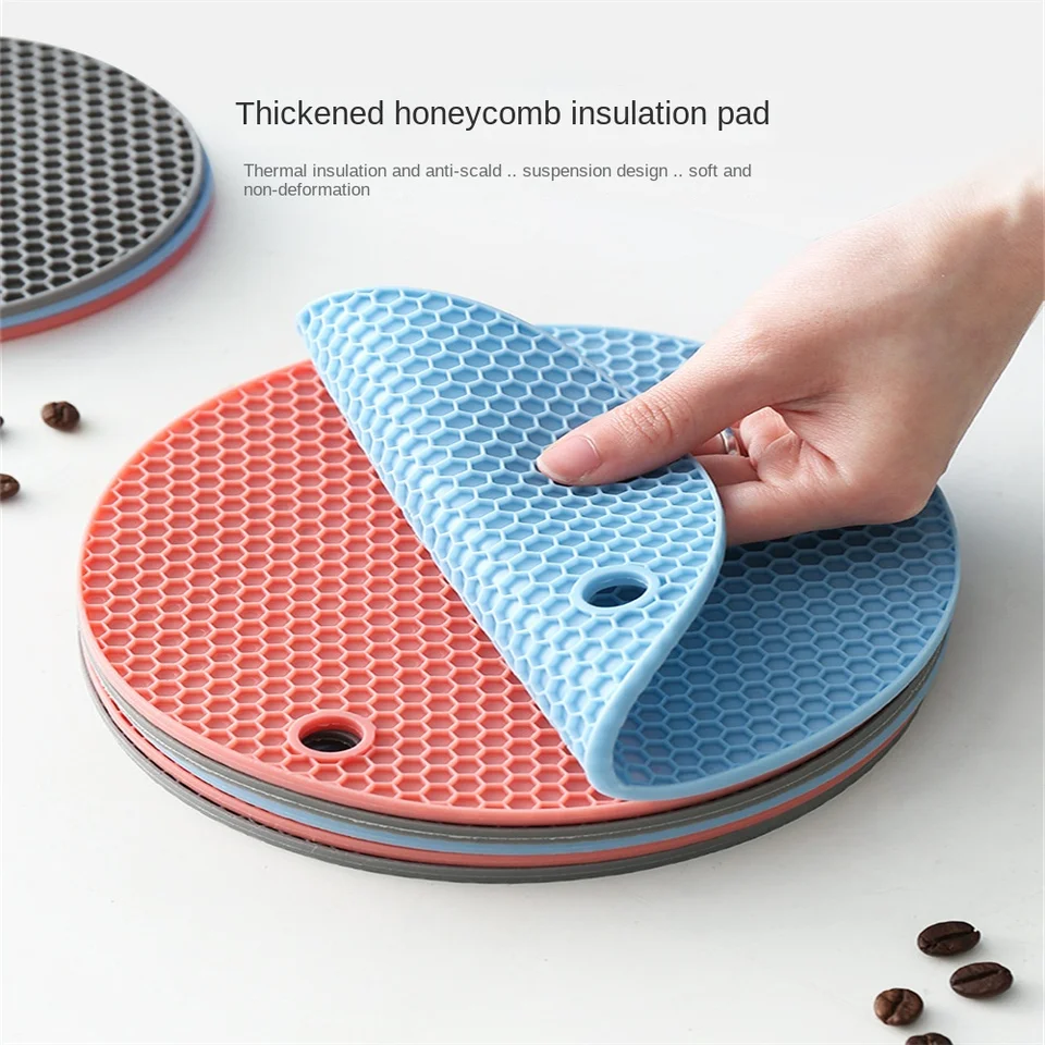 Kreatívny stolík prestieranie Coaster Coaster Anti-Scald Kitchen Actifle Round Silikone Table Mat Rat Domáce tepelne rezistentné panvicu 2023