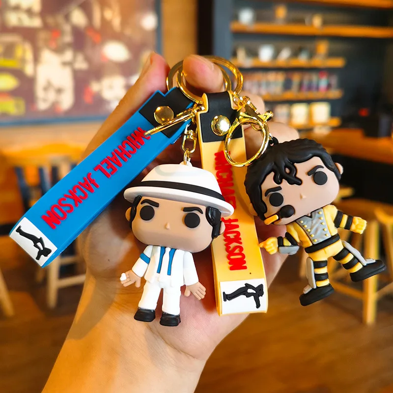 Kreatívny tanec kráľ Jackson Keychain Cartoon Music Idol batožina prívesok Keychain Darčekové doplnky pre priateľov a priateľky