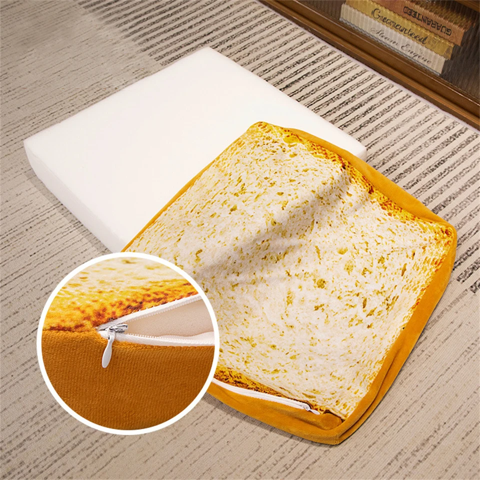 Kreatívny toast chlieb mačka posteľ vankúš teplý šteňa mačiatko hniezdo plyš Pet spanie matrac odnímateľný obal Malé psi matrac