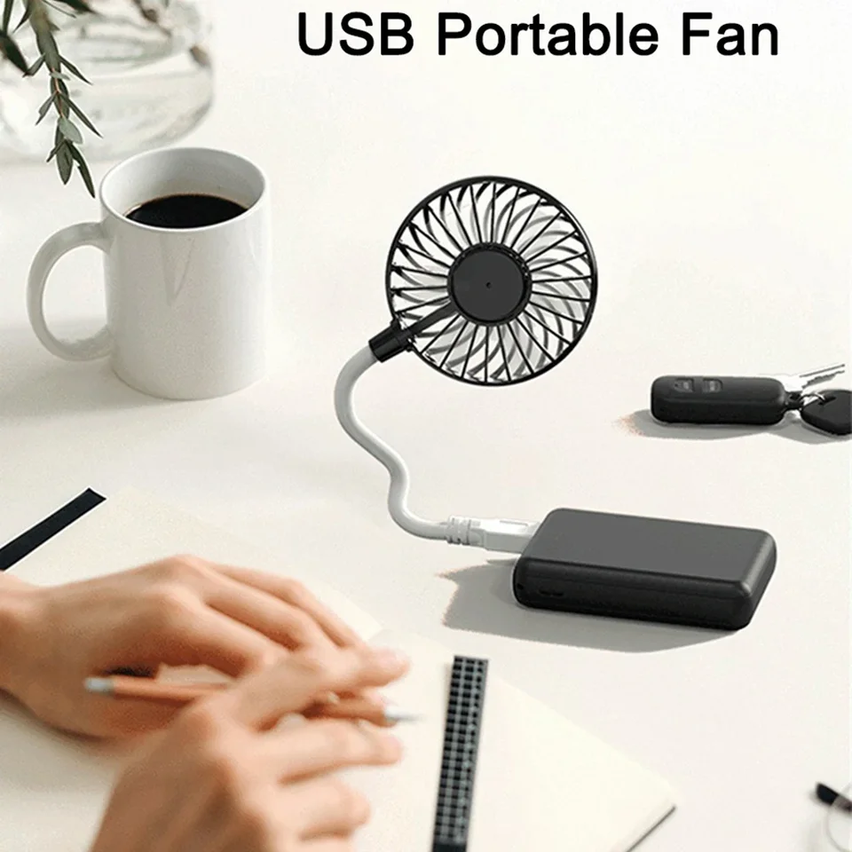 Kreatívny USB fanúšik flexibilný prenosný mini fanúšikovia Outdoor Desktop Office Mute for Power Bank Notebook Počítač letný gadget fanúšik