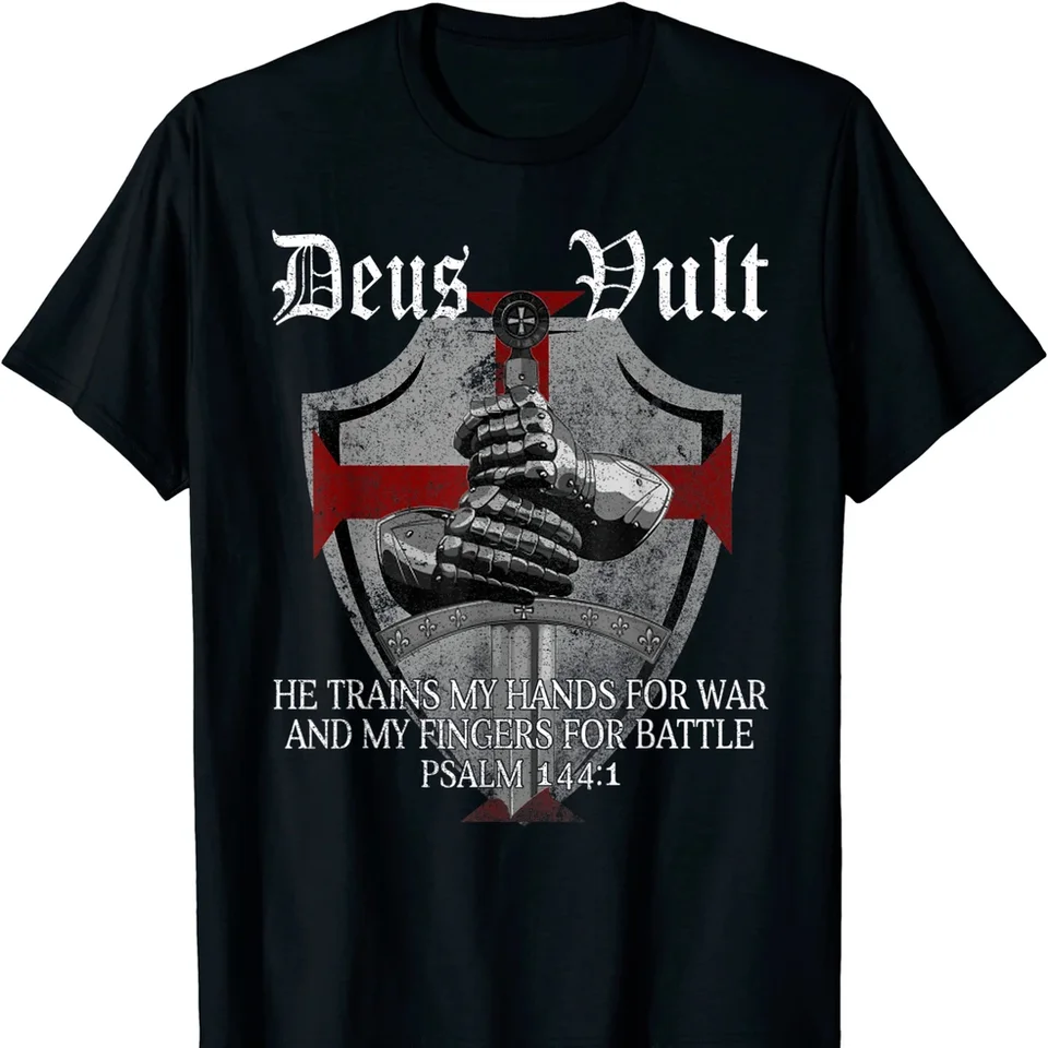Kresťanský bojovník Knight Templar Crusaders Tričko 100% bavlnená leto