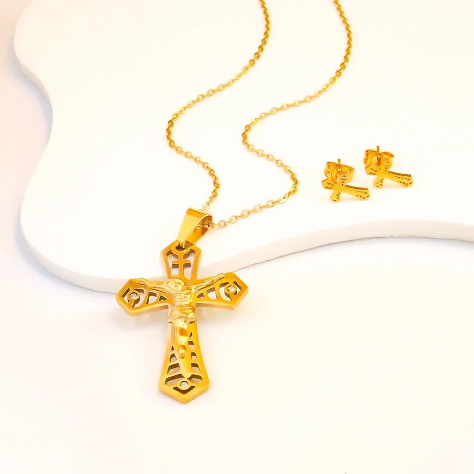 Kresťanský kríž kríž pre ženy pre ženy mužov z nehrdzavejúcej ocele Choker Náboženstvo Kríž prívesky šperky modlitby Krst dary