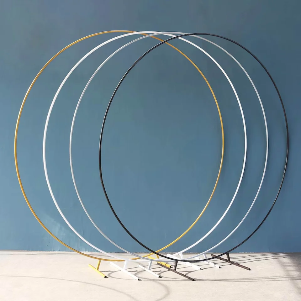 KRICKÝ KRÁĽOV KRÁTKY PRE Svadobné pódium Obrad pozadia Rám na podporu kvetu, party Balloon Round Gold Metal Držiak