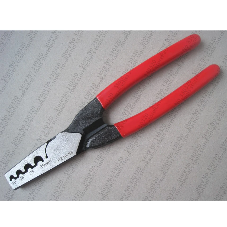 Krimpačný nástroj v štýle nemeckého štýlu pre koncové terminály s drôtom 10-35 mm2, káblové feruly Carmping Pliers PZ10-35