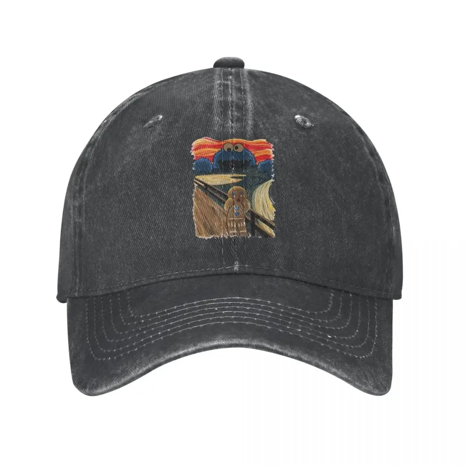 Kričanie kričania perník muž sezame ulica cookie monster spoof baseball čiapka umytá čiapka klobúk nastaviteľná fit svapka Snapback