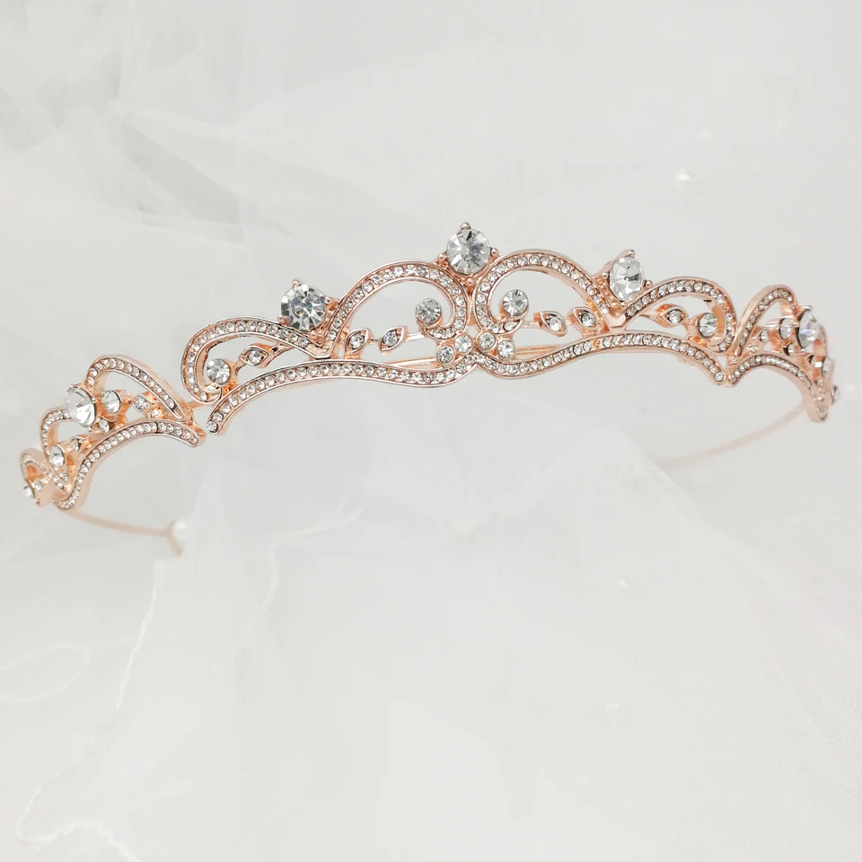 Krištáľová princezná svadobná sviatok Koruna nevesta čelenka Ženy Diadém Diadém Ornament Svadobná hlava Šperky doplnky Coronas de Reina
