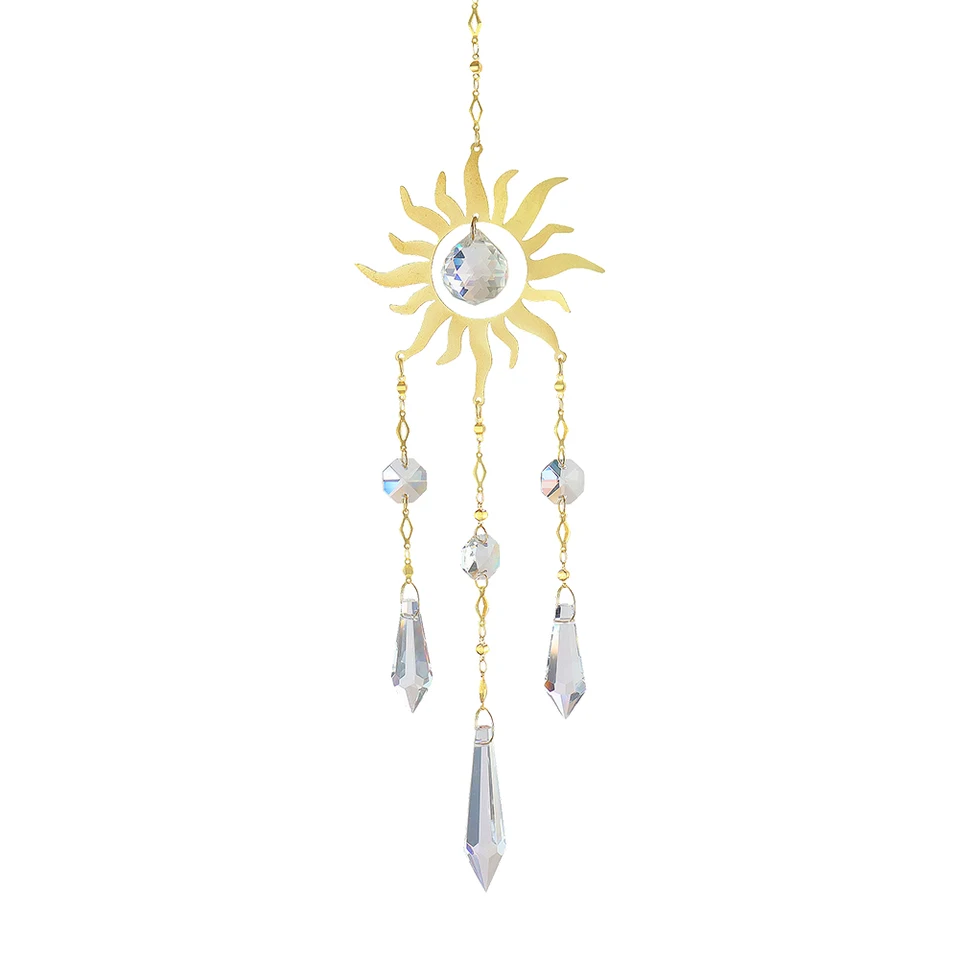 Krištáľové hranoly dúhový výrobca vetra Windchimes Hexagon Light Catcher Garden Decor Decan Domov Resíčk