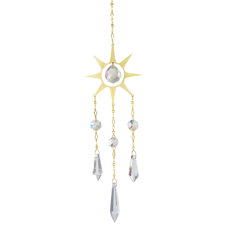 Krištáľové hranoly svetlo Catcher Window Windchimes Hexagon Crystal Window Hanger Garden Decor Decor Range Luster Letný darček