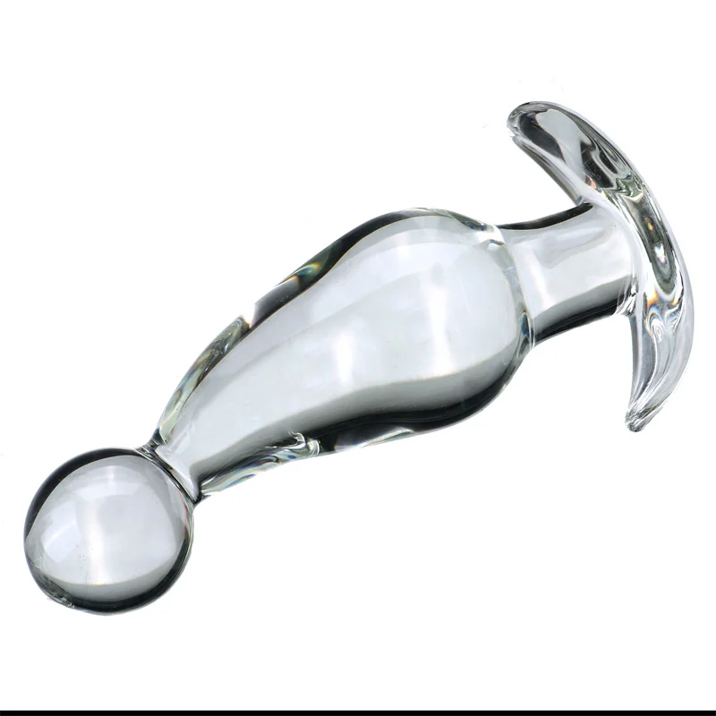 Krištáľové sklenené kotvená základňa análny zákrok Big Ball Dildo Anus Expander Erotic Massage Masáž masturbátor dospelých sexuálnych hračiek pre ženy