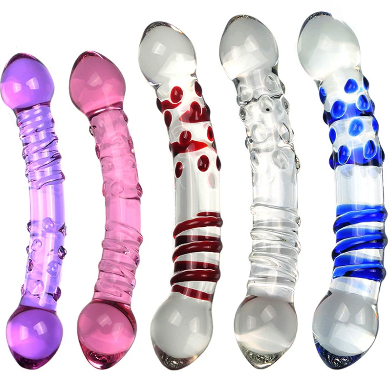 Krištáľové sklo dildo análny plug g bod stimulátora sklenený penis dvojité penetrácia dildos masturbácia dospelých sexuálne hračky pre ženy
