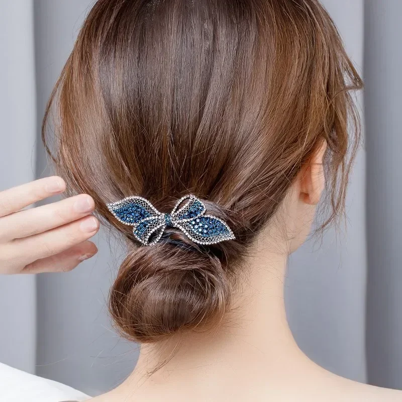 Krištáľový kamienok cyňový panici Ženy Elegantné jarné klip Glitter Leskiny Ženy Vlasové doplnky Svadobné vlasy Barrettes