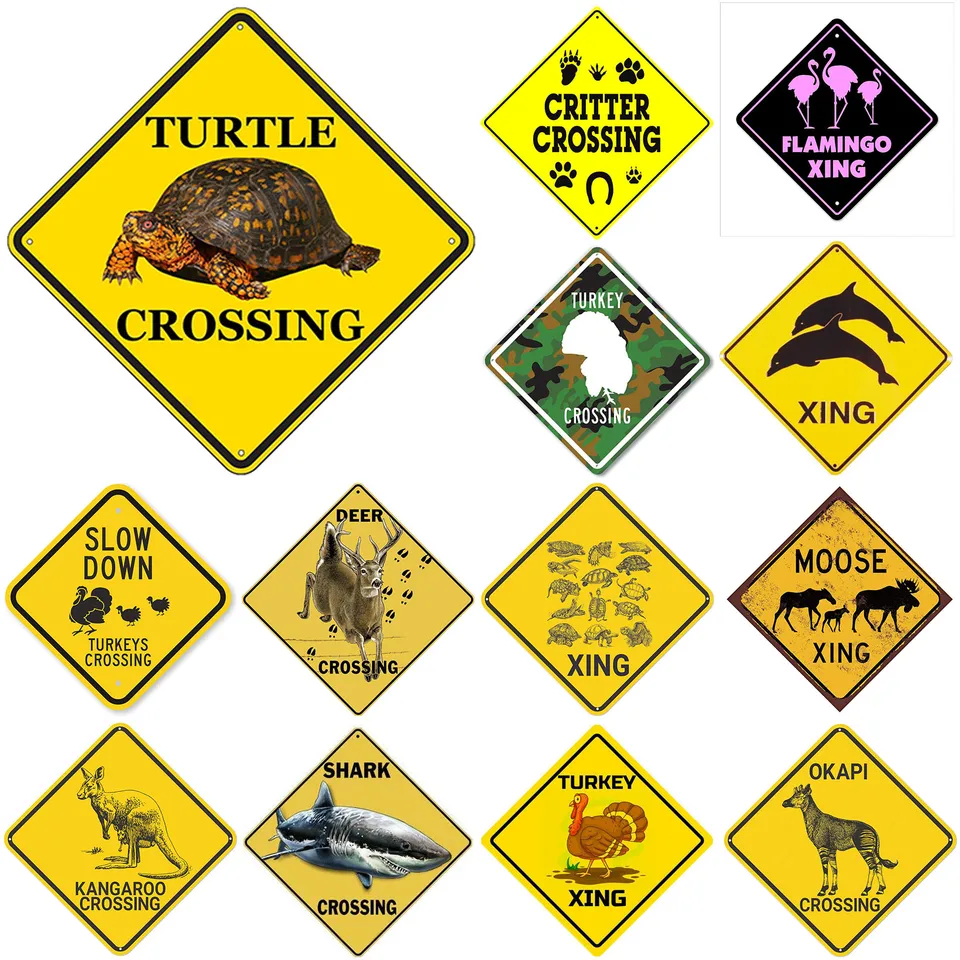 Križovatka Animal Turtle Xing Crossing Kov Tin Ciš