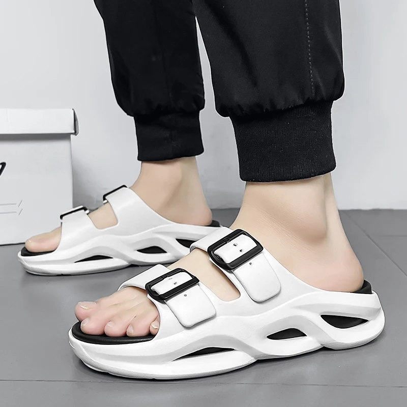 Krok na poo zmyslové žabky Flip-Flops Domov Dvojitá hrubá dna Pánska nová letná dvojitá pracka Vonkajšie papuče voľného času