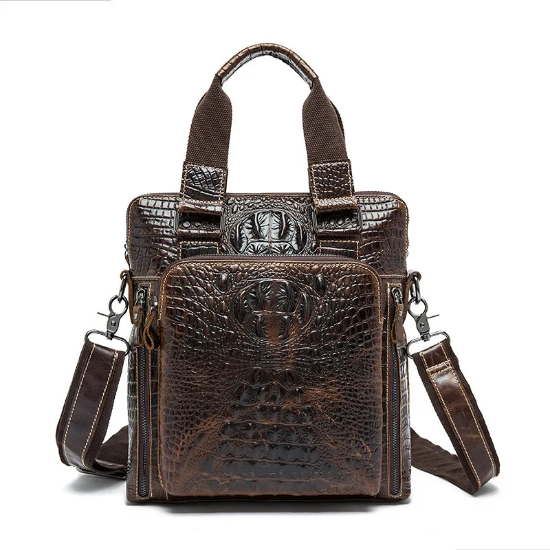 Krokodíl originálne kožené tašky Men Muži Cowhide Men Crossbody Tašky Pánske tašky na ramene Tote iPad Kritovne Handbag