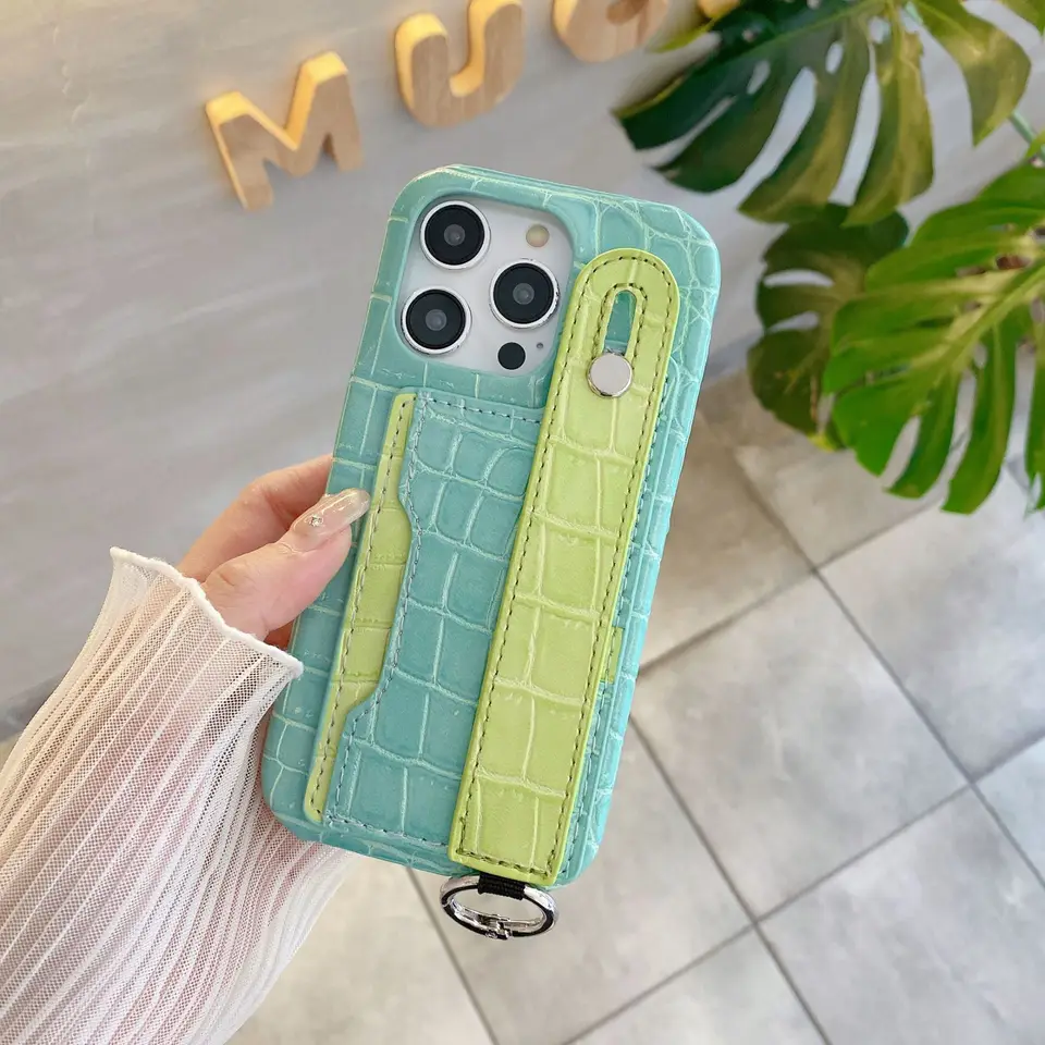 Krokodílové kožené puzdro na farbu farby prispôsobené názov Písmená pre iPhone15 14 13 12 11Promax xr xsmax kryt