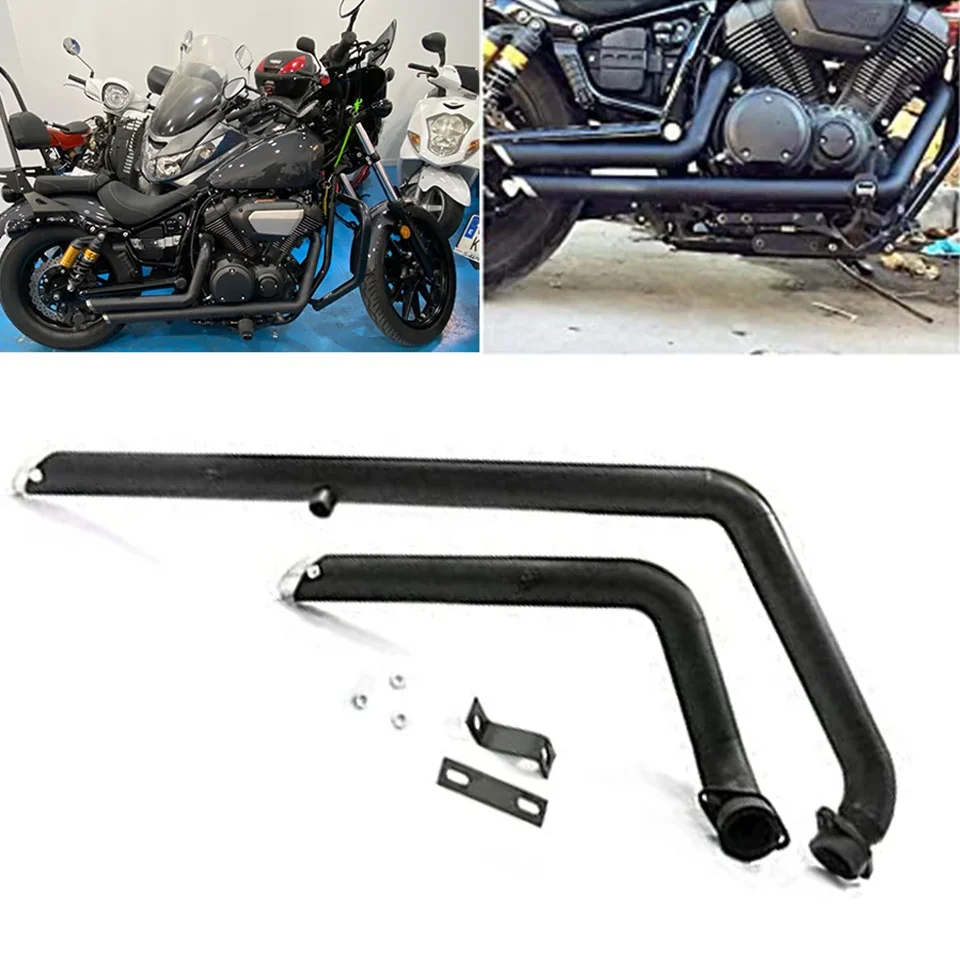 Krutky rozložené výfukový systém potrubie Drag Pipe Tilencer Tufflers pre Yamaha V-Star Bolt XV950 XVS950 XV 950 Po celé roky
