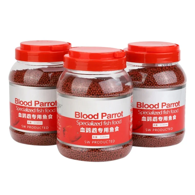 Krv Parrot rýb plávajúce na vode Intenzívne červené vylepšujúce rýchle sfarbenie Snapper Fish Food pre tropické krmivo 500 g/fľaša