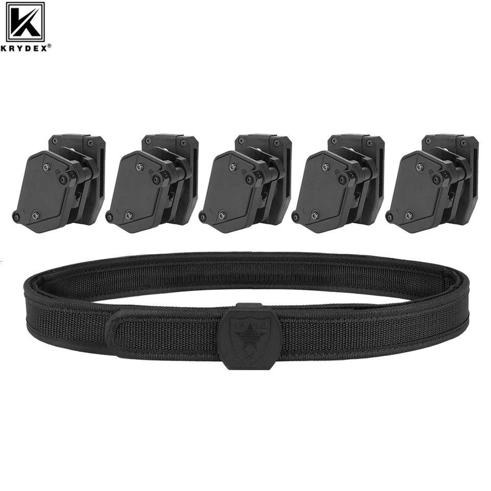 Krydex IPSC USPSA 1.5 '' Shooting Belt a 5PCS Multi-Agre Speed ​​Magazine Vrecká Nastavte konkurenčné snímanie taktické príslušenstvo