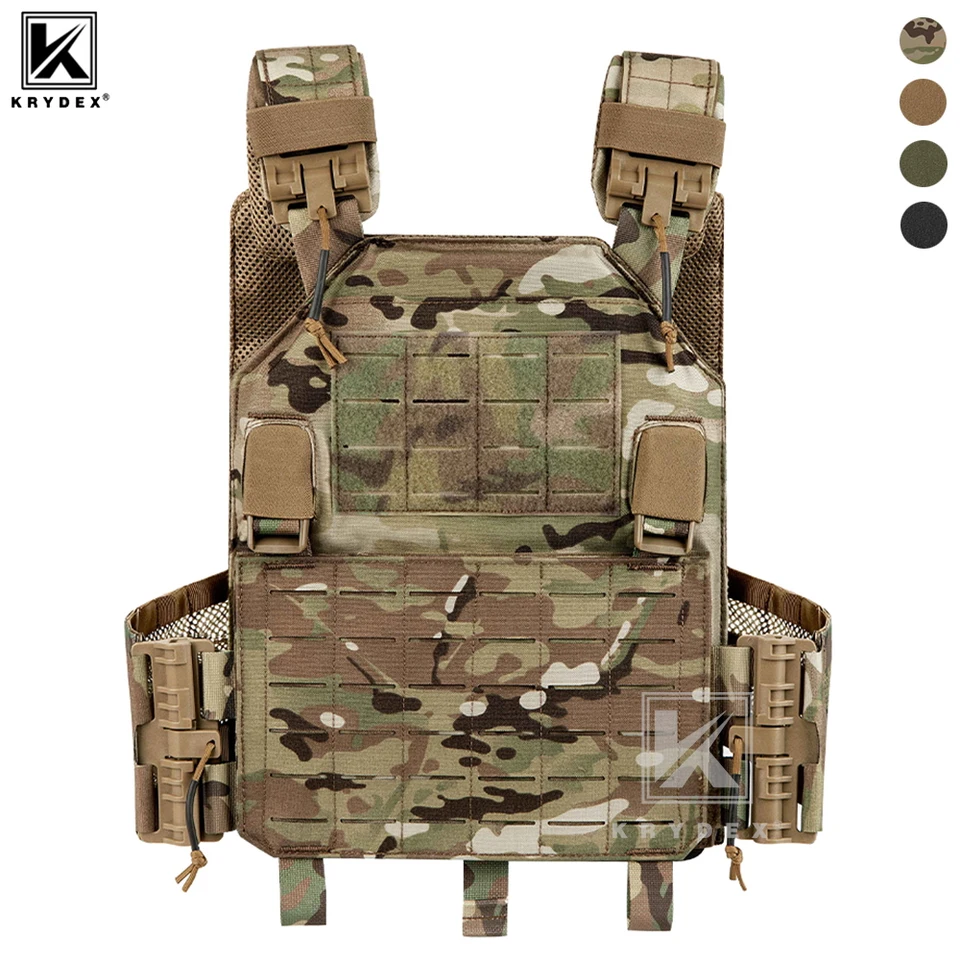 Krydex Tactical Molle Plate Carrier Vesta s rýchlym uvoľňovaním pracky Chaleco Tactico Laser Cut Hunting Outdoor Lightweight Vesta