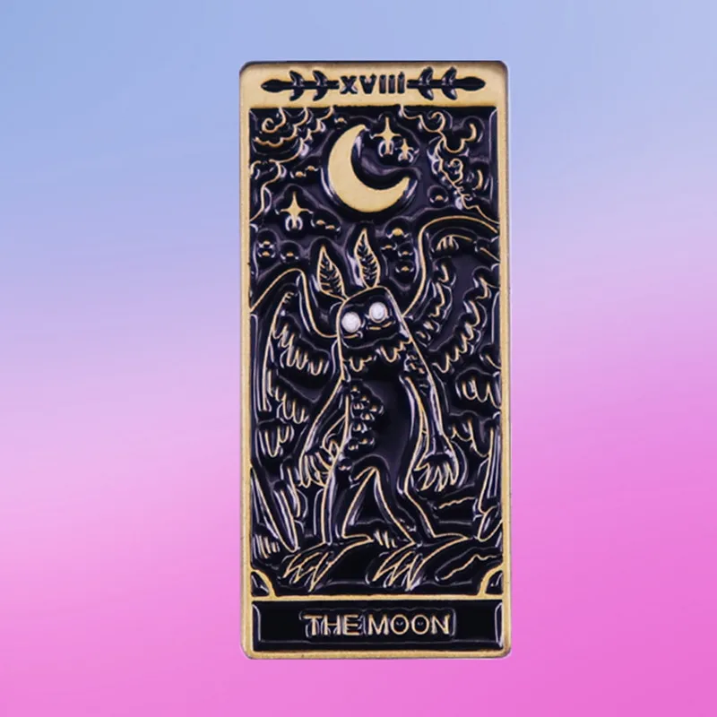 Kryptidy tarotové karty Mothman Crescent Moon Mythical Paranormal Creatur