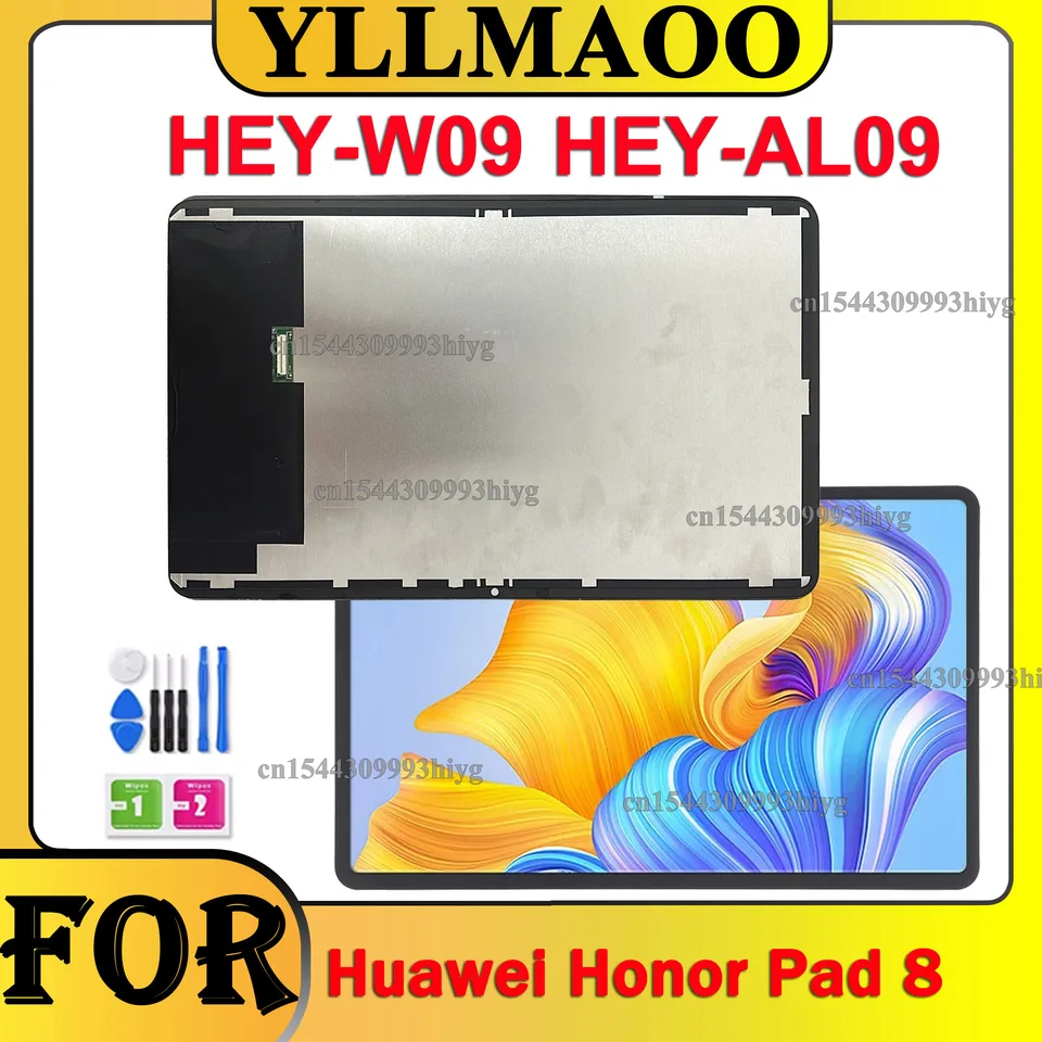 Kryt alebo LCD pre Huawei Honor Pad 8 HEY-W09 HEY-AL09 Tablet LCD DISPLEY DOTATLE SCRESA PLNÁ MONTÁCIA DIGITÁR
