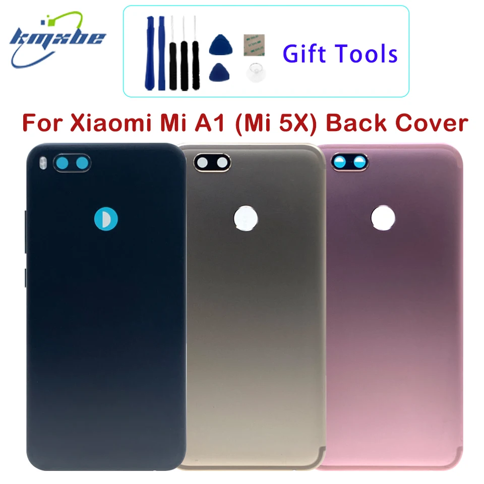 Kryt batérie pre panel Xiaomi Mi A1 zadných zadných dverových puzdier s objektívom s fotoaparátom pre Xiaomi Mi 5X