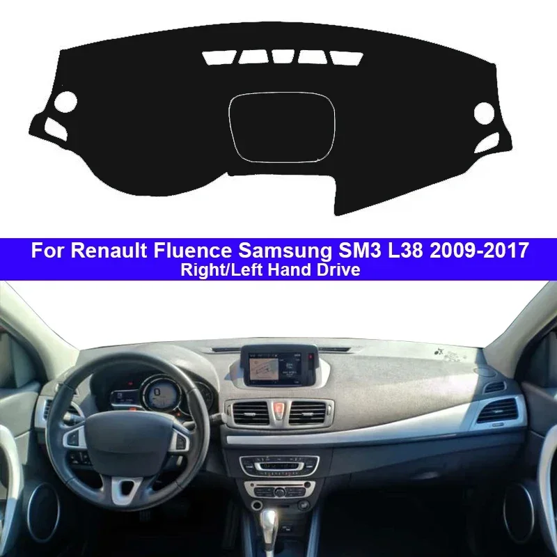 Kryt Dashboard Con pre Renault Fluence Samsung SM3 L38 2009 - 2017 Auto Dash Mat Koberec Cape Anti -Sun Sun Shade Dashmat
