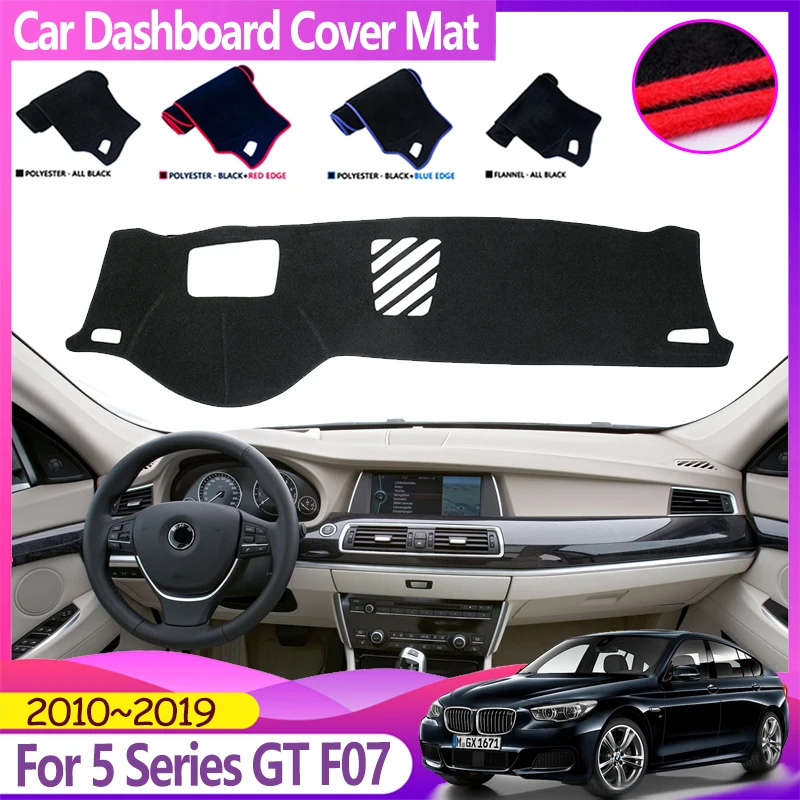 Kryt Dashboard pre prístrojovú dosku pre BMW 5 GT F07 2010 ~ 2019 Dash Mat Anti-Stric Sun Shade Dashmat vyhýbajte sa ľahkým podložkám Koberec