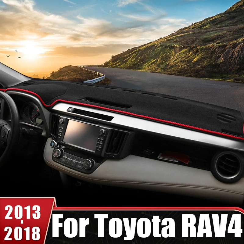 Kryt Dashboard Tashboard Vyhnite sa ľahkým rohožkám pre Toyota RAV4 XA40 2013 2014 2015 2016 2017 2018 2018 RAV 4 Sun Shade Carpets Non-SLIP MAT