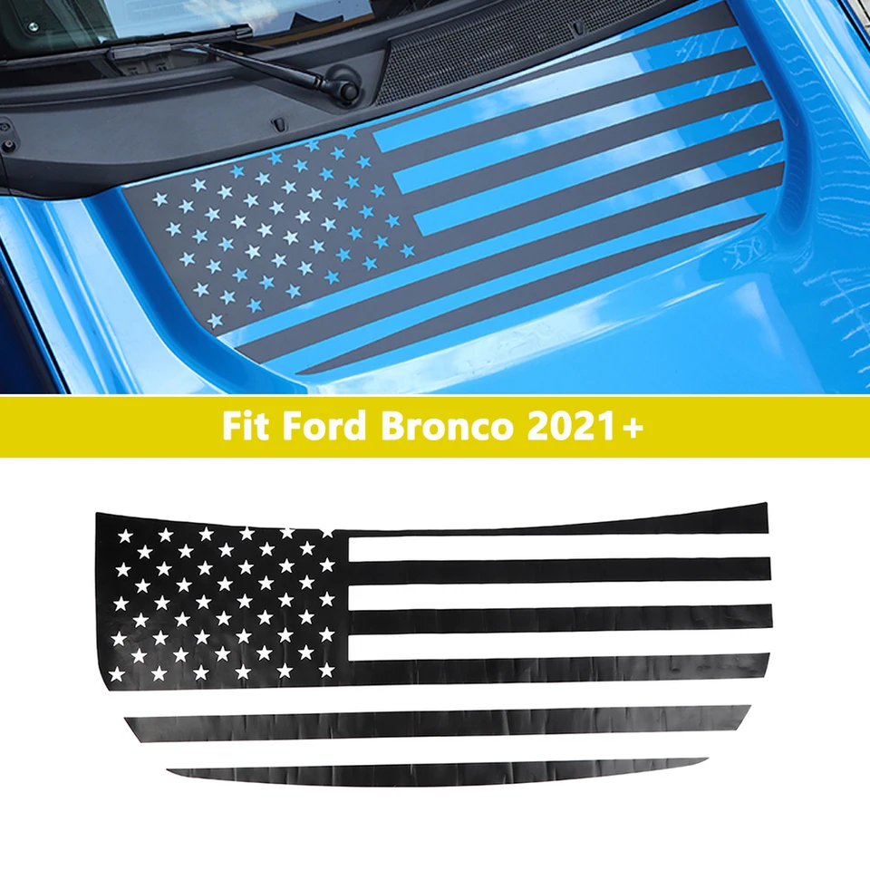 Kryt dekorácie predného motora pre Ford Bronco 2021-2024 Nálepky kapucne US Flag Exteriér Exteriér