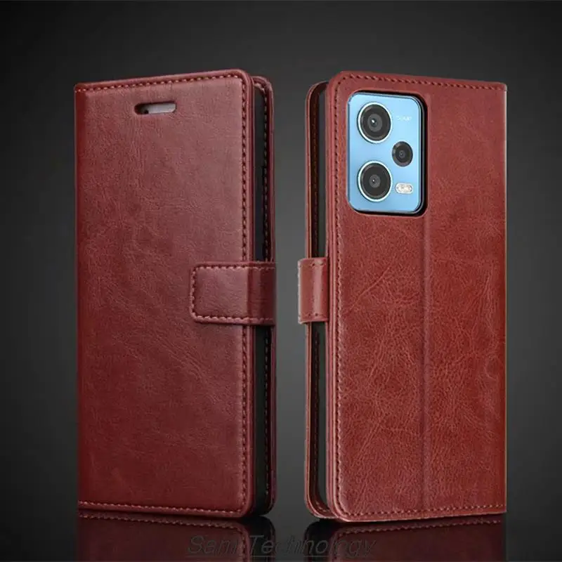 Kryt držiteľa karty pre kožu kožené puzdro pre Xiaomi Redmi Note 12 Pro 5G / Note12 Pro 5G Retro Wallet Flip Case Business Fundas Coque