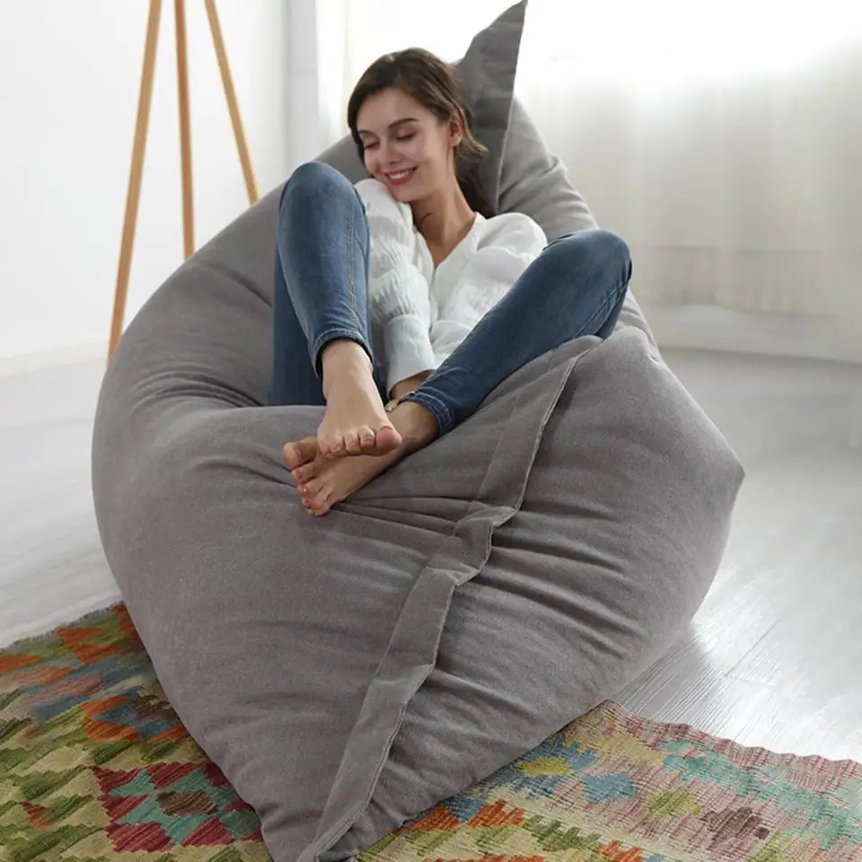 Kryt fazule Viacfarebný voliteľný lenivý pohovka Slipcover Soft Soft Soft 100x140cm Public Place Tatami Lazy Couch Slipcover