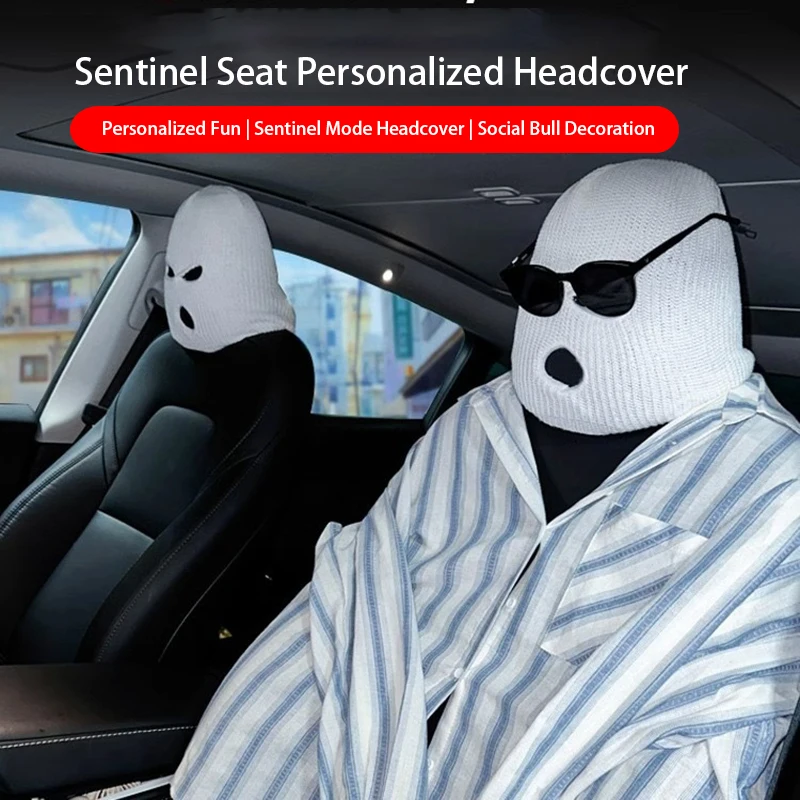 Kryt hlavy auta pre dekoráciu autosedačky Tesla zimná čiapka Halloween Styling Balaclava 3ho dierka Mask obtisky pre BMW Benz Nissan