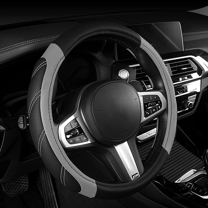 Kryt kože na volante mikrovlákna 15 palcov Univerzálny fit pre auto, nákladné auto, SUV, Van, odolný kryt volantu proti šikanovaniu automobilu