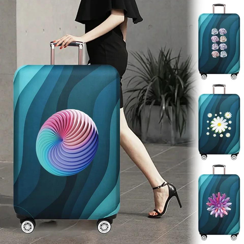 Kryt krytu chrániča batožinového krytu kryty natiahnutia tkaniny Umývateľný Scratche 3D Pattern Series pre 18-32 palcové puzdro Trolley