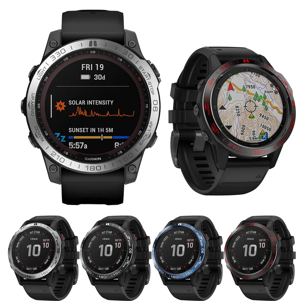Kryt krúžku z nehrdzavejúcej ocele pre garmin fenix 7 7x 6 6x 5 5x plus epix gen 2 pro 47mm Smart Watch Metal Ring Ring Scharted Time