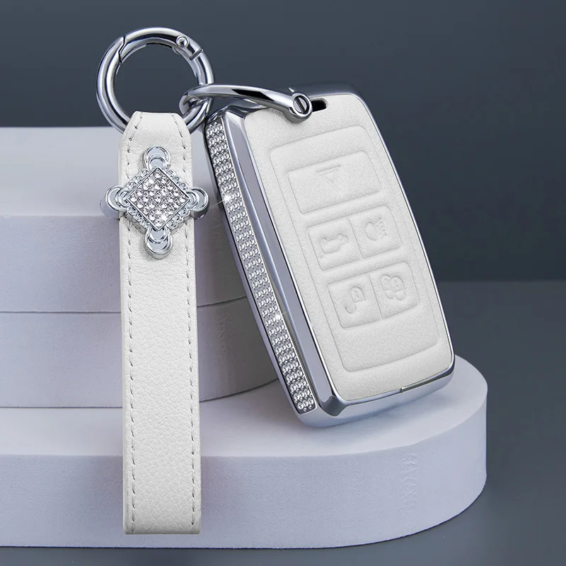 Kryt kľúča z diamantovej kože pre kľúče pre kľúče pre Jaguar XF XJ XE S-Type F-Type X-Type F-Pace E-Pace E-Pace Android XFR XFR XKR Auto Keychain
