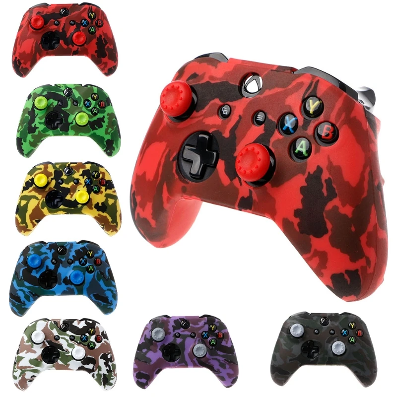 Kryt maskovania silikónu Gamepad + 2 Joystick Caps pre ovládač Xbox One XS
