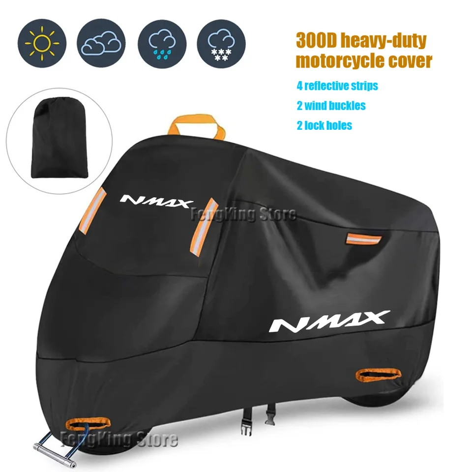 Kryt motocyklového krytu Vonkajšie skútre UV chránič prachového obalu pre Yamaha Nmax 155 Nmax 125 N-Max 150 2015-2020