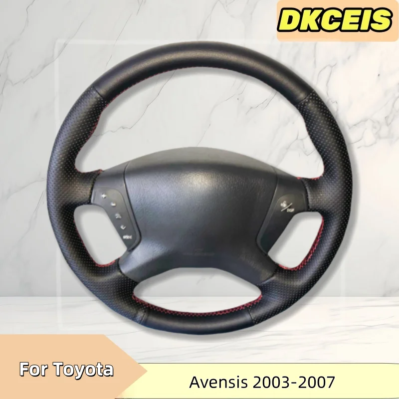 Kryt na volant na volante faux kožená priedušná čierna pre Toyota Avensis 2003-2007