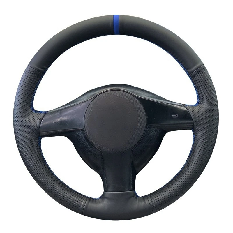 Kryt na volant s vrkočovým automobilom obal čierna protišmyková koža pre Volkswagen VW Golf 4 Passat B5 sedadlo Leon Polo Car Absence