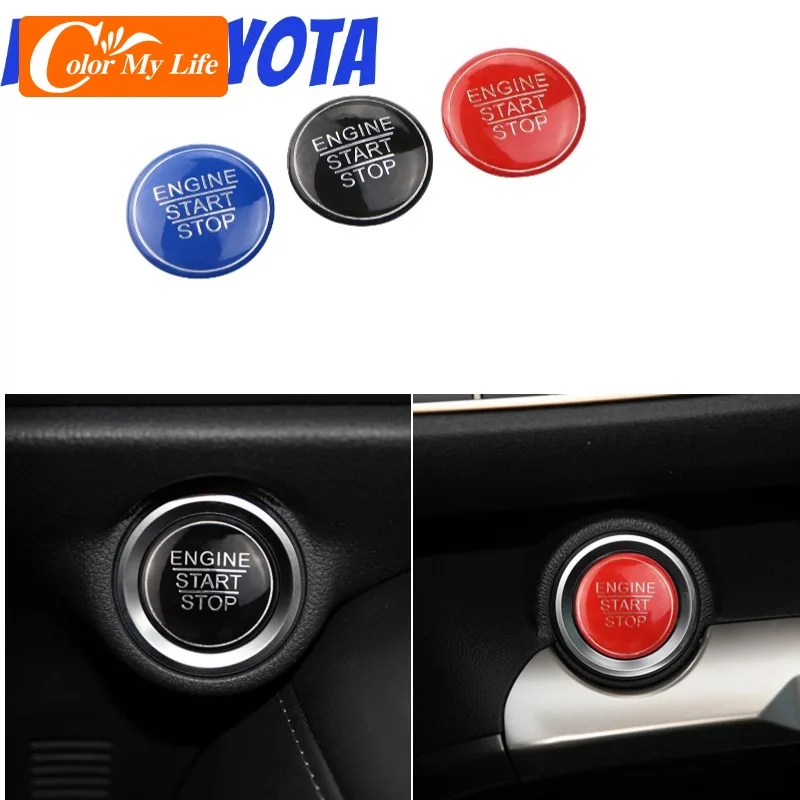 Kryt nálepky na spustenie automobilu pre tlačidlo Stopka pre Toyota Corolla Camry XV70 2018 Prius RAV4 RAV4 Ignition Key Styling Príslušenstvo