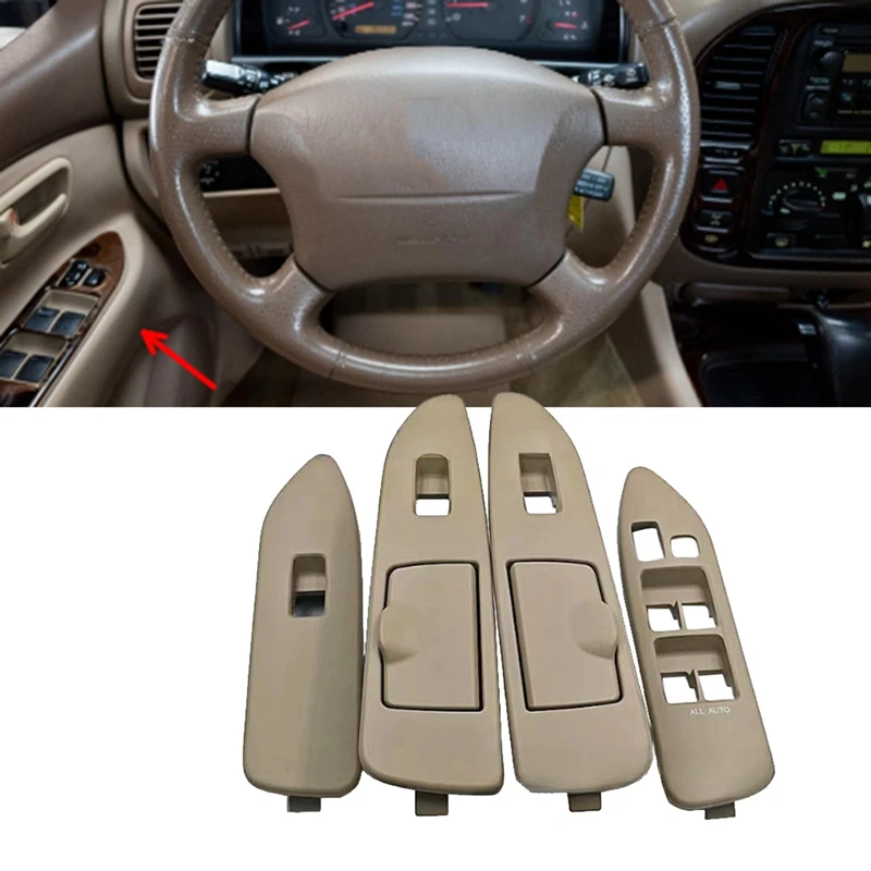 Kryt panela spínača na spínač vozidla pre okenné sklo pre Panel Toyota Land Cruiser FJ100 LC100 1997-2007 Panel regulátora okna LHD