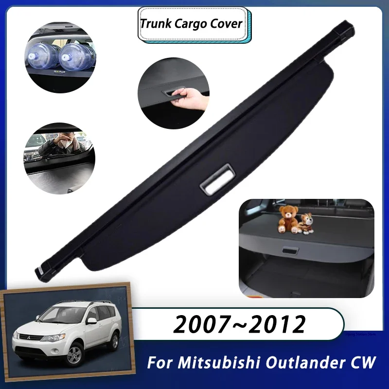 Kryt pre Mitsubishi Outlander CW ZG ZH Peugeot 4007 Citroen C-Crosser 2007 ~ 2012 Organizátor Curtain Organizátor kmeňa 2012