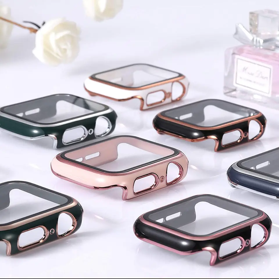 Kryt pre puzdro na hodinky Apple 45 mm 41 mm 44 mm 40 mm 42 mm príslušenstvo Temperovaná sklenená obrazovka Protector Iwatch Series 9 7 8 5 6 SE 3 4